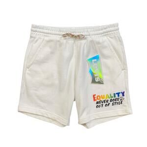 Levis Sweat Shorts Mens S Small White Cotton Pride Equality Casual Loungewear
